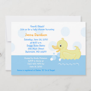 Invitation de Baby shower de canard à éclaboussure