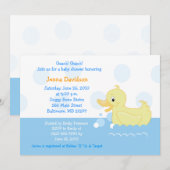 Invitation de Baby shower de canard à éclaboussure (Devant / Derrière)