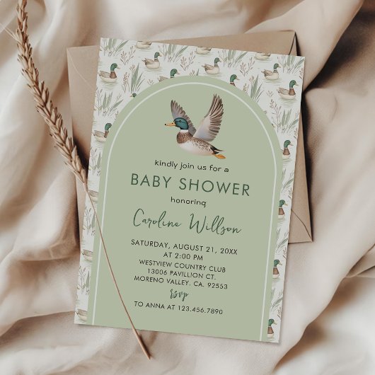 Invitation de Baby shower de canard de Mallard Gre