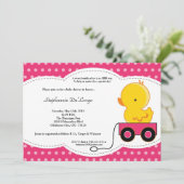 invitation de baby shower de canard de Polkadot de (Debout devant)