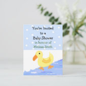 Invitation de Baby shower de canard jaune (Debout devant)