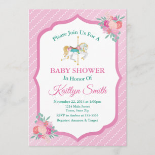 Invitation de Baby shower de carrousel Joyer Parco