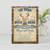 Invitation de Baby Shower de Cerf Rustique (Debout devant)