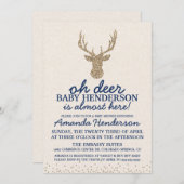 Invitation de Baby shower de cerfs (Devant / Derrière)