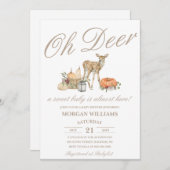 Invitation de Baby shower de cerfs (Devant / Derrière)