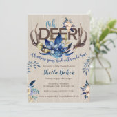Invitation de Baby shower de cerfs - Antlers Invit (Debout devant)