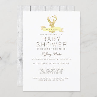Invitation de Baby shower de cerfs chic Shabby