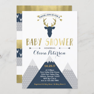 Invitation de baby shower de cerfs communs de