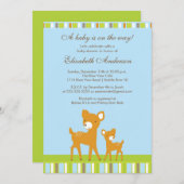 Invitation de baby shower de cerfs communs de bébé (Devant / Derrière)