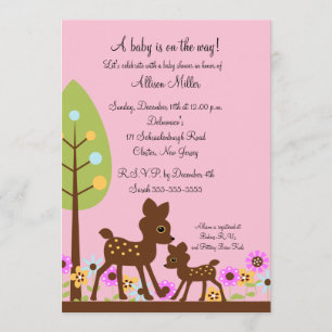 Invitation de baby shower de cerfs communs de bébé