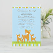 Invitation de baby shower de cerfs communs de bébé (Debout devant)