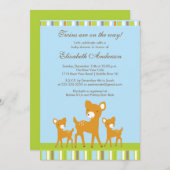 Invitation de baby shower de cerfs communs de bébé (Devant / Derrière)