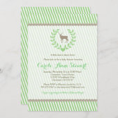 Invitation de baby shower de cerfs communs de bébé (Devant / Derrière)