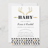Invitation de baby shower de cerfs communs de Boho (Devant)