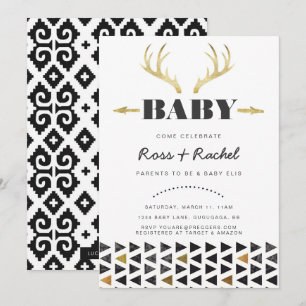 Invitation de baby shower de cerfs communs de Boho