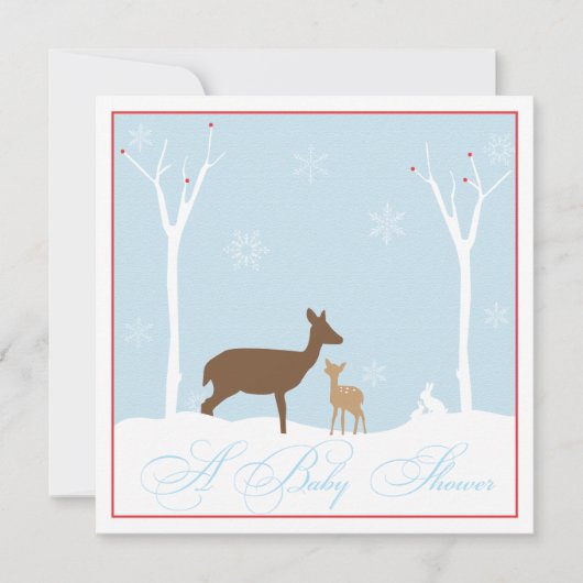 Invitation de baby shower de cerfs communs de mère (Devant)
