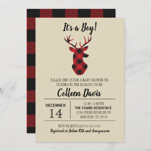 Invitation de Baby shower de cerfs de bison
