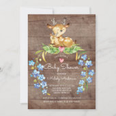 Invitation de Baby shower de cerfs de bois rustiqu (Devant)