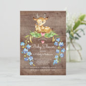 Invitation de Baby shower de cerfs de bois rustiqu (Debout devant)