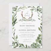 Invitation de Baby shower de cerfs de bûcheron (Devant)