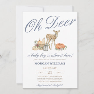 Invitation de Baby shower de cerfs de garçon