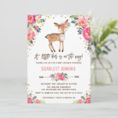 Invitation de Baby shower de cerfs de Girl Woodlan (Debout devant)