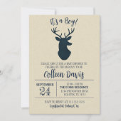 Invitation de Baby shower de cerfs de la Marine (Devant)