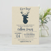 Invitation de Baby shower de cerfs de la Marine (Debout devant)