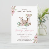 Invitation de Baby shower de cerfs de maman et de  (Debout devant)