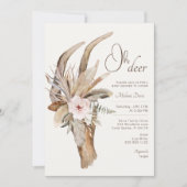 Invitation de Baby shower de cerfs floraux Boho -  (Devant)