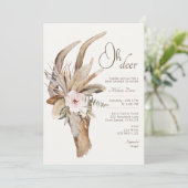 Invitation de Baby shower de cerfs floraux Boho -  (Debout devant)