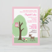 Invitation de Baby shower de cerfs forestiers de b (Debout devant)