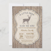 Invitation de Baby shower de cerfs rustiques (Devant)