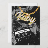 Invitation de Baby shower de chaîne Hip hop (Dos)
