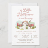 Invitation de Baby shower de champignons d'aquarel (Devant)