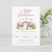 Invitation de Baby shower de champignons d'aquarel (Debout devant)