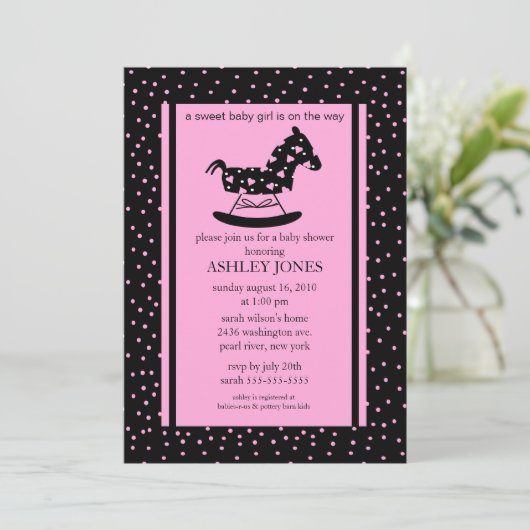 Invitation de baby shower de cheval de basculage (Debout devant)