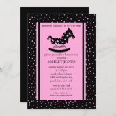 Invitation de baby shower de cheval de basculage (Devant / Derrière)