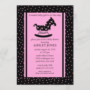 Invitation de baby shower de cheval de basculage