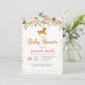 Invitation de baby shower de cheval de carrousel (Debout devant)