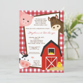 invitation de baby shower de cheval de vache à (Debout devant)