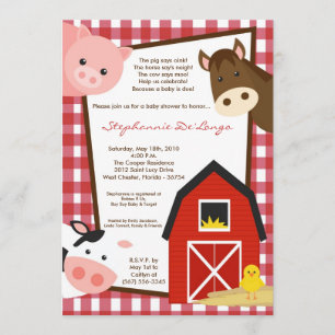 invitation de baby shower de cheval de vache à