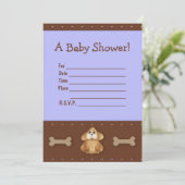 Invitation de Baby shower de chiot (Debout devant)
