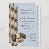 Invitation de baby shower de chiot (Devant / Derrière)