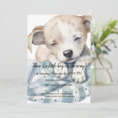 Invitation de Baby shower de chiot mignon (Debout devant)