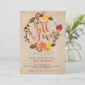 Invitation de baby shower de chute - "automne bleu (Debout devant)