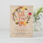 Invitation de baby shower de chute - "automne rose (Debout devant)
