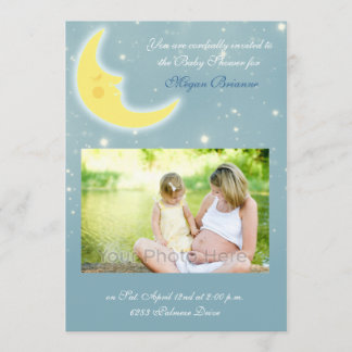 Invitation de baby shower de ciel de lune