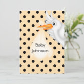 Invitation de Baby shower de cigogne personnalisée (Debout devant)