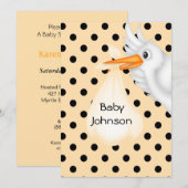 Invitation de Baby shower de cigogne personnalisée (Devant / Derrière)